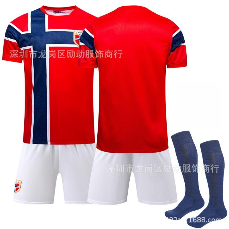 Men Women Soccer Training Jersey Norway Home Kit 2026 Harland 10 Erdal Short Sleeve Sportswear Running Football Basketball