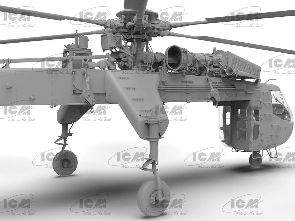ICM Тяжелый транспортный вертолет армии США Sikorsky Tarhe Пластиковая модель 53054 1/35 CH-54A