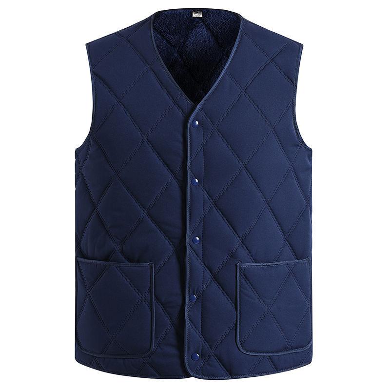Жилет большого размера, который носит папа, осенне-зимний мужской жилет плюс бархатный утолщенный теплый жилет для защиты от холода