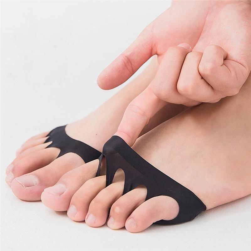 2/6/10Pcs Five-finger Socks Open Toe Forefoot Insole Shoes Pads High Heel Insole Anti-Slip Foot Protection Cushions Sponge Pain Relief Socks