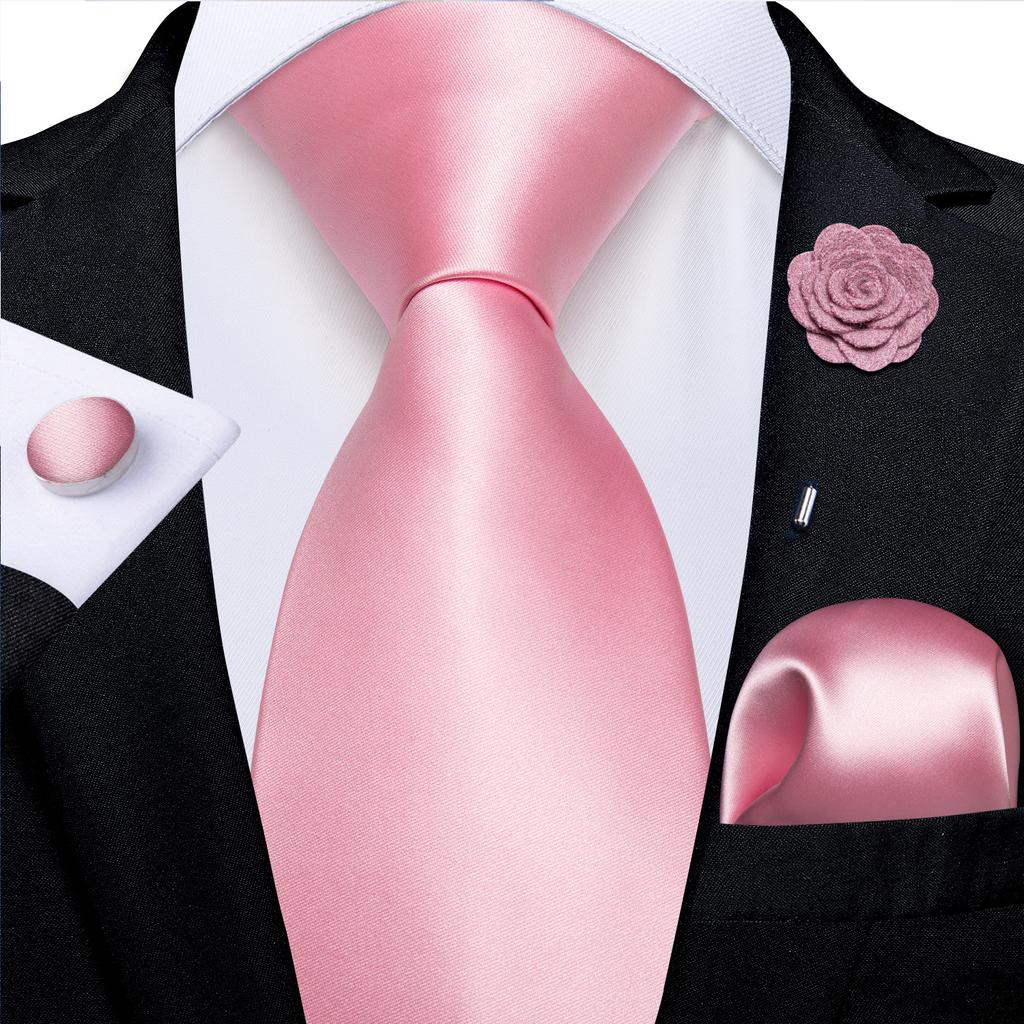 Men's Tie Formal Party Blue Boutonniere Silk Tie Handkerchief Cufflinks Tie Set for Wedding Accessories