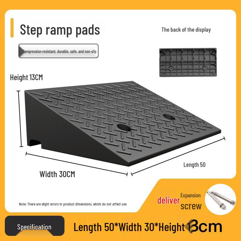 Rubber-Plastic Anti-Slip Speed Bump Curb Ramp Mat for Cars