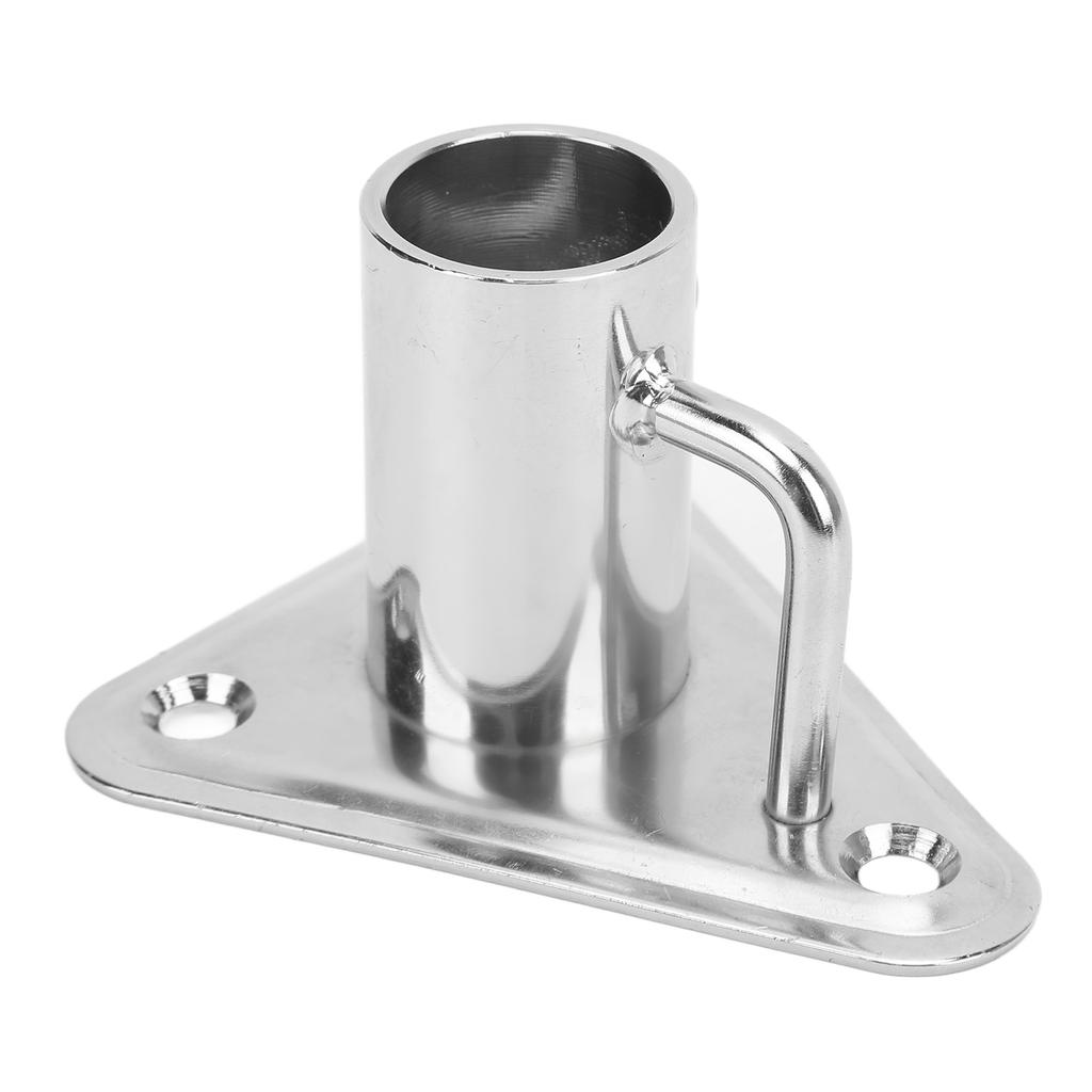 Flag Pole Holder 90 Degree 1 Inch 316 Stainless Steel Stanchion Post Socket Triangle Base with Buttress for Ships Yachts