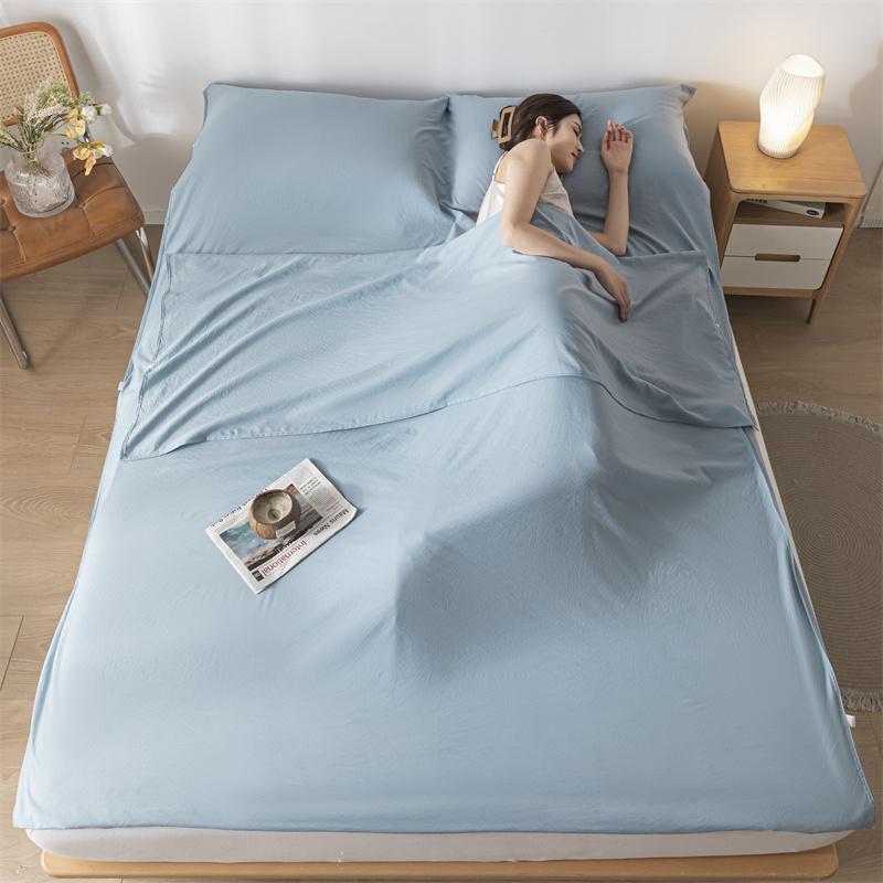 Мягкий портативный спальный мешок для взрослых класса А, легкий спальный мешок из промытого хлопка, грязеотталкивающая простыня для путешествий, отеля