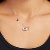 Swarovski Swa Символ Сглаз Кристалл Розовое Золото Ожерелье Женское ожерелье Синий 5172560