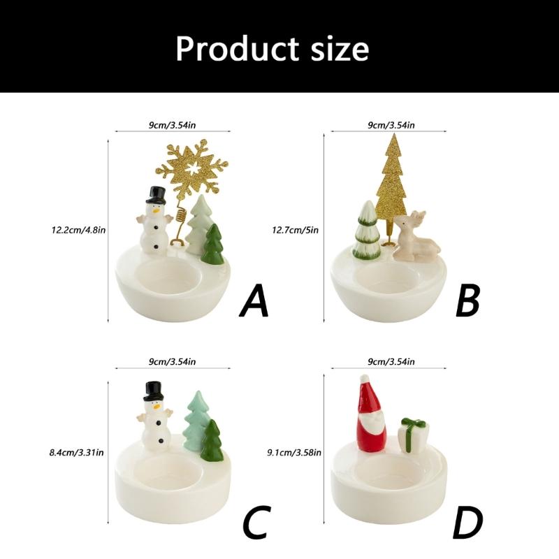 Christmas Ceramic Candlestick Decorative Stand Holiday Table Centerpeice