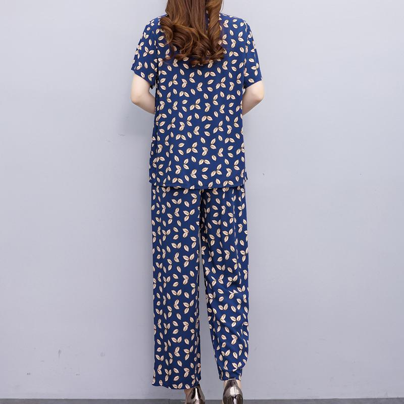 Women Pant Sets Casual Summer 2 Piece Sets Women Elegant Loose Wide Leg Pants and Short Sleeve Blouse