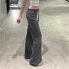 Pure Cotton Gray Micro-pull Sweatpants Women's Autumn New High-waisted Drape Small Casual Straight Wide-leg Pants