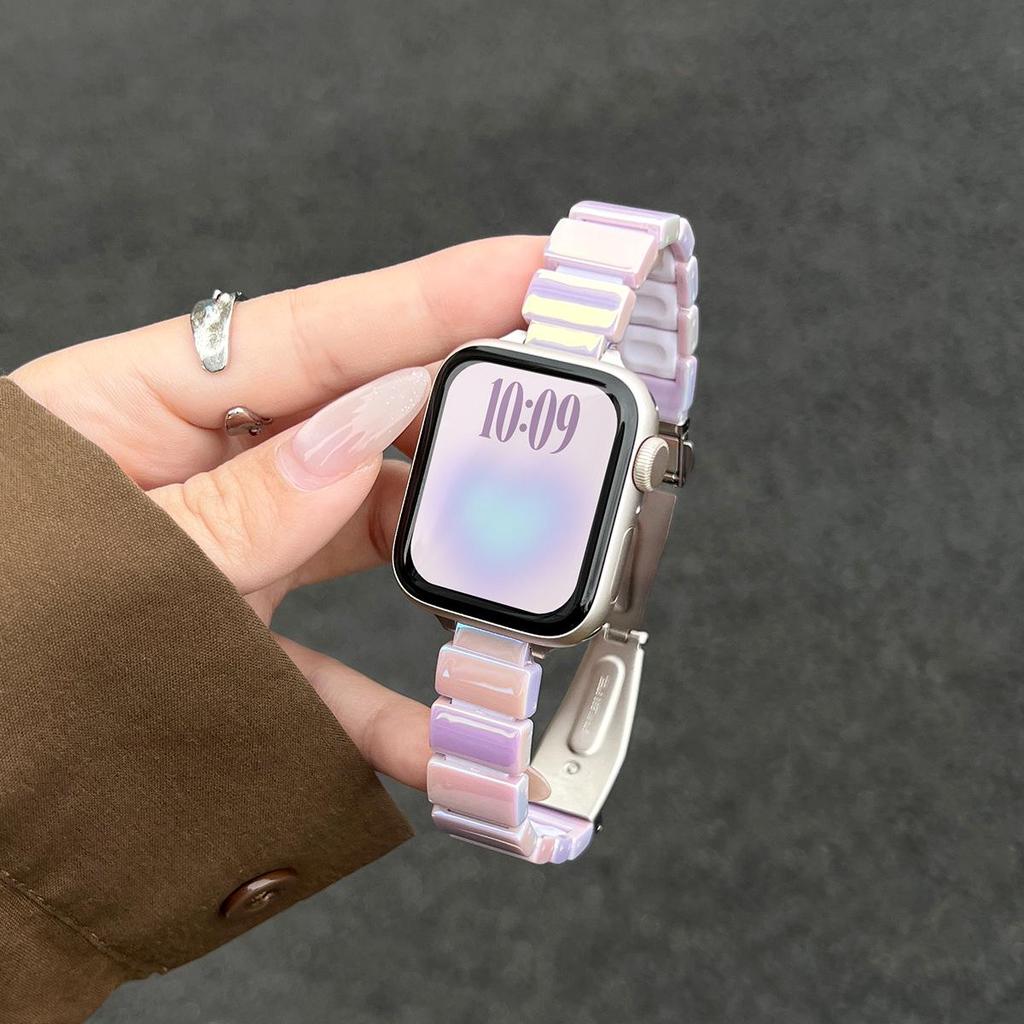 Совместимо с Apple Watch S11: Новый летний ремешок - Смола и силикон S10/S9 с ощущением премиум-класса
