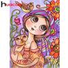 5d Diy Embroidery Diamond Cross Stitch Kit Girl Cat Mosaic Diamond Painting Full Diamond Embroidery Patterns Rhinestones