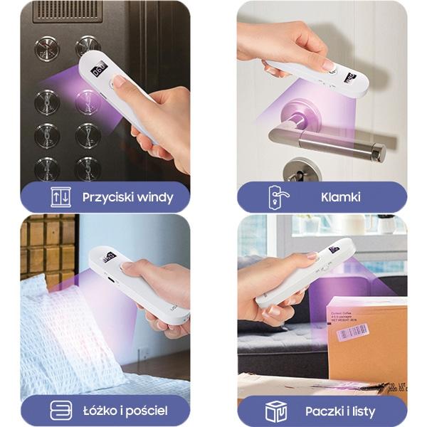 Lampa dezynfekująca UV-C USAMS ręczna mini biała