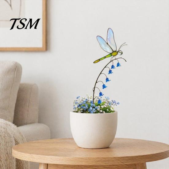 Ladybug Snail Pot Stakes Garden Window Charm Stakes, Whimsical Nature Collection Dragonfly Decor Decorative Plant Stake, for Flower Pots Decorations