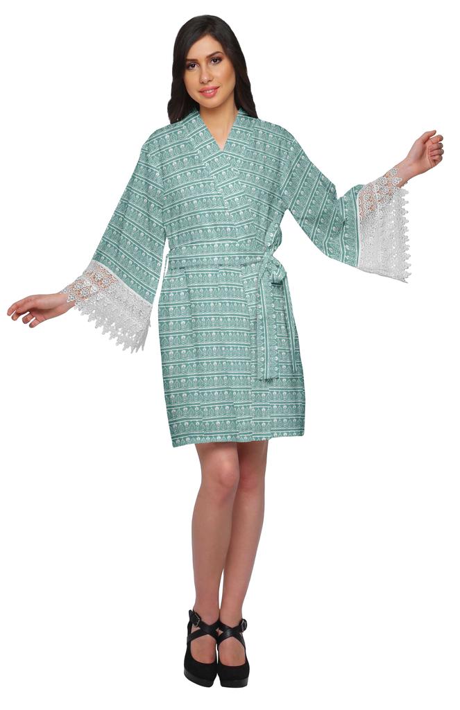 Moomaya Невеста Готовится Рубашка Хлопок Короткие Халаты Для Женщин Банный Халат