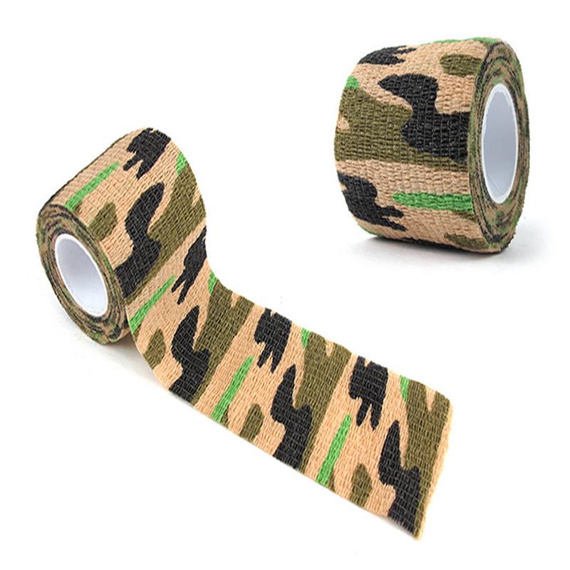 Прочная армейская камуфляжная стелс-спортивная лента 5 см x 4,5 м, водонепроницаемая водонепроницаемая нетканая тактическая повязка на рану