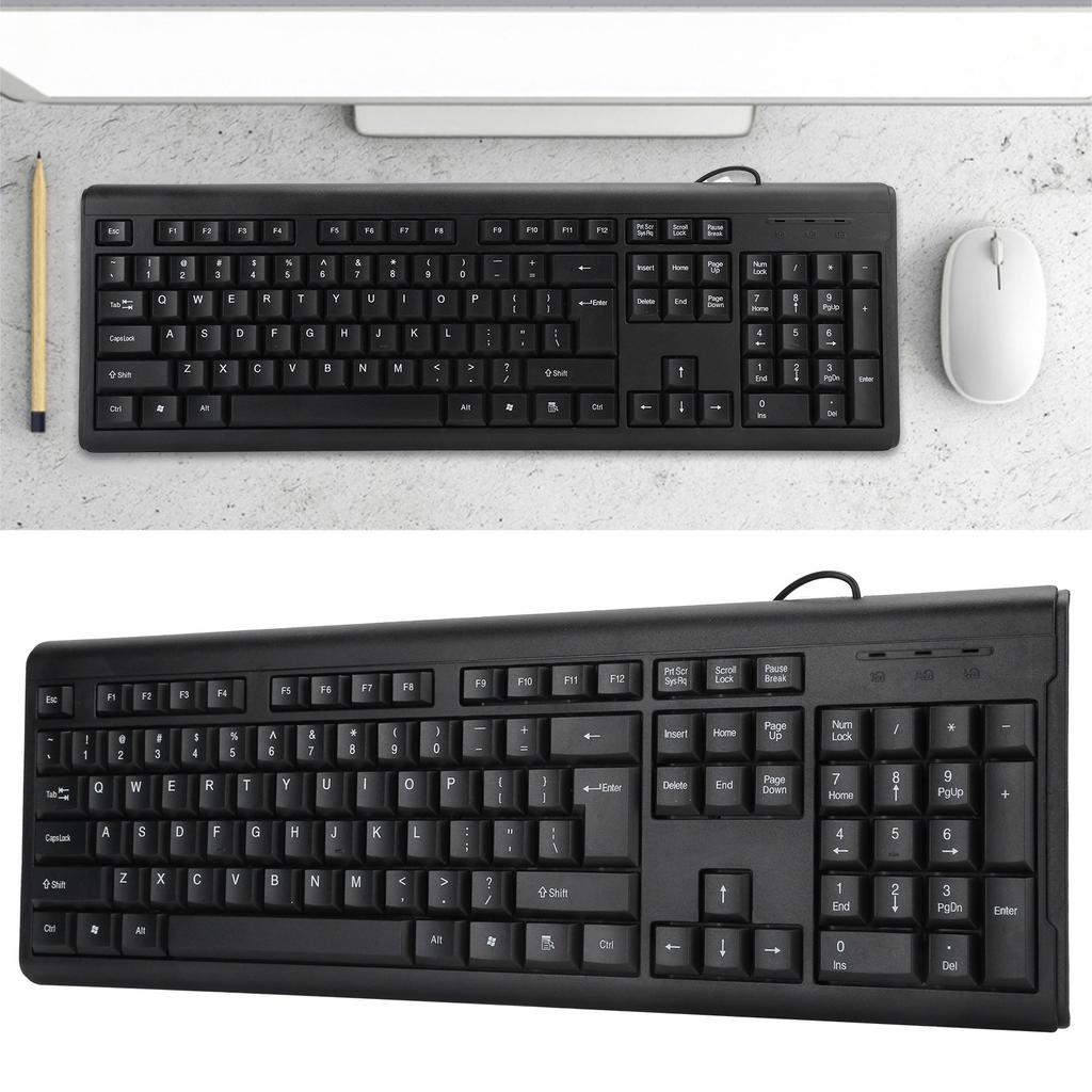 Компьютерные аксессуары USB проводная клавиатура USB проводная клавиатура 104 клавиши бесшумная бизнес бесшумная клавиатура ПК ноутбук компьютер T15