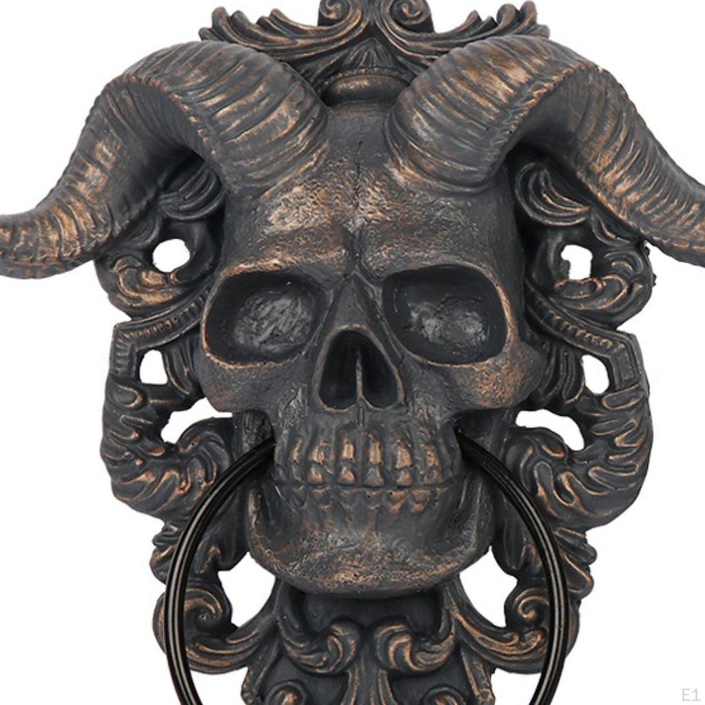 Sheep Head Statue, Headed Wall Hanging Ornament, Mount Door Knocker for Office,