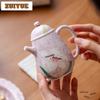 170ml Hand-painted Lily Teapot Handmade Tea Infuser Pot Household Tea Soaking Kettle With Strainer Chinese Tea For Tea Gift
