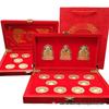 Набор ornaments Фукурокудзю с золотой фольгой: Трехликий Бог Богатства с Драконом, Фениксом и Золотыми Слитками для Благоприятного Домашнего Декора