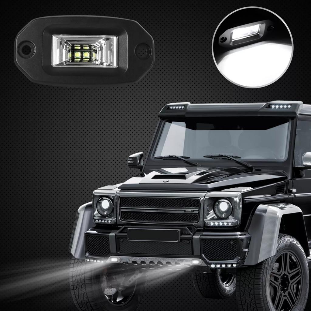 Fuleem 2PCS 20W Flush Mount LED Pods Flood Work Light Bar 6500K Waterproof Led Work Bar For Offroad Backup Pickup Car Motor