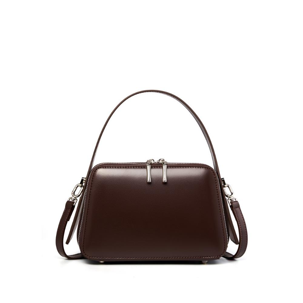 Кожаная сумка-мессенджер для通勤, маленькая квадратная сумка, универсальная портативная женская сумка, нишевый дизайн, сумка на плечо