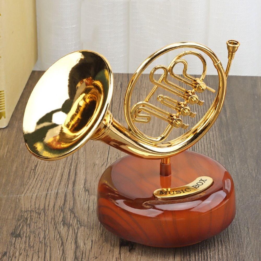 Скандинавская вращающаяся музыкальная шкатулка, имитация гитары, модель, украшения, музыкальный инструмент, шкатулка для дома, декор