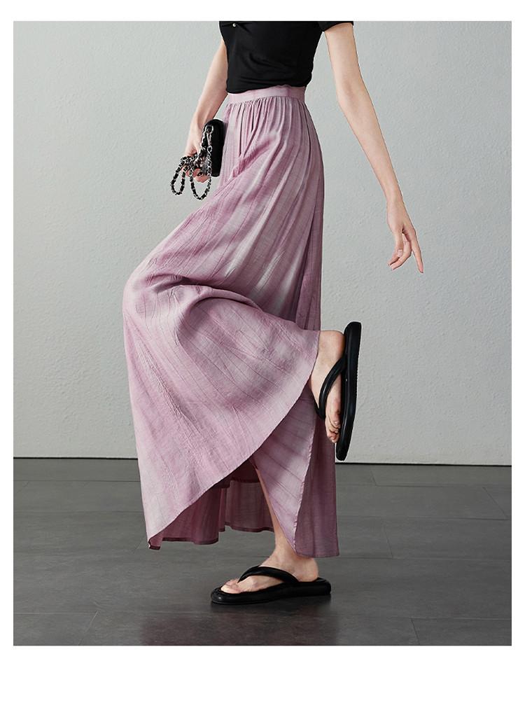 Artistic style umbrella skirt, 2026 summer thin, fashionable, loose, versatile, slimming, medium to long A-line skirt