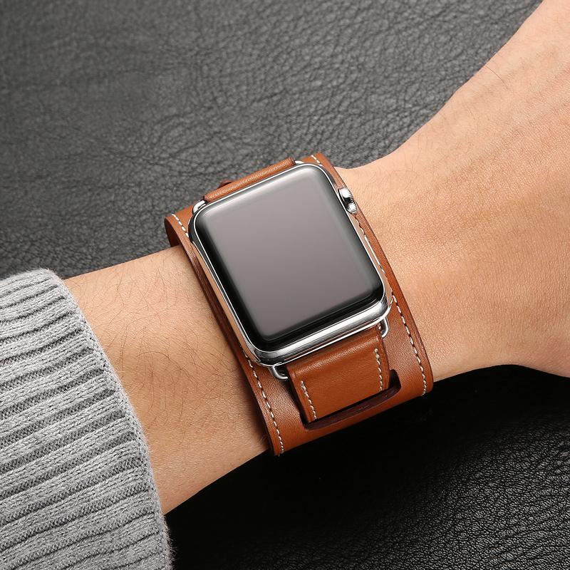 Ремешок для Apple Watch 44 мм 49 мм 46 мм 45 мм 41 мм 40 мм Браслет из натуральной кожи ремешок для часов iWatch Series 11 10 8 7 6 SE Ultra 2