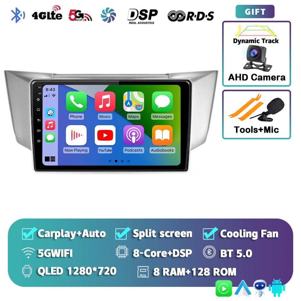 Android 14 Carplay Auto Car Radio For Lexus RX300 RX330 RX350 RX400H 2003-2014 Multimedia Video Player GPS Navigation Stereo DSP
