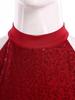 Womens Backless Bodysuit Dress Sequined Top Mesh Skirt Integrated Short Bottom Dance Wear