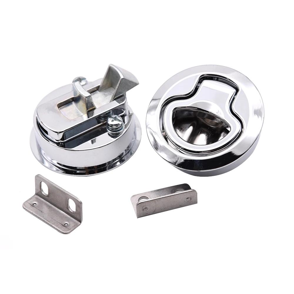 Round Non-locking Boat Marine Deck Latch Stainless Steel Boat Flush Pull Hatch Slam Latch for RV Yacht Marine