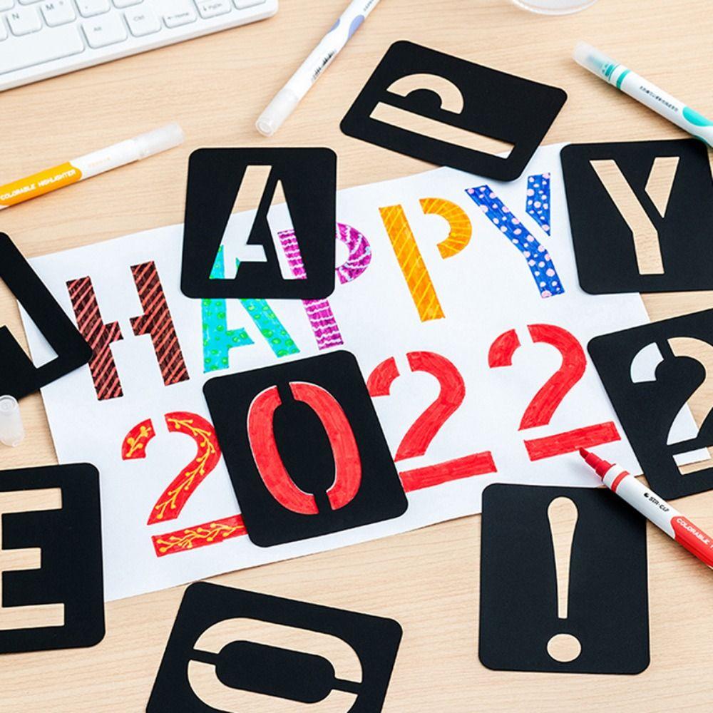 Шаблон для рисования Буквы Цифры Символы Шаблоны Трафареты для копирования Вырезанные трафареты Буквы Набор трафаретов