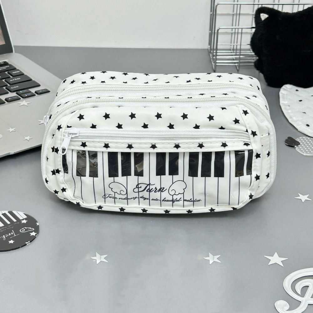 Sweet Star Pencil Storage Bag Printed Zipper Stationery Pouch Multifunctional Makeup Bag Student