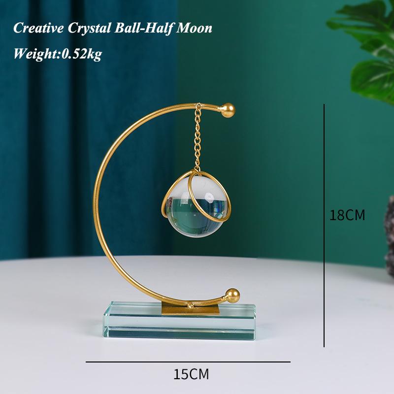 Creative Iron Crystal Ball Jewelry Home Decoration Statue Statue Sculpture Living Room Desk Accessories Dining Table Decorations