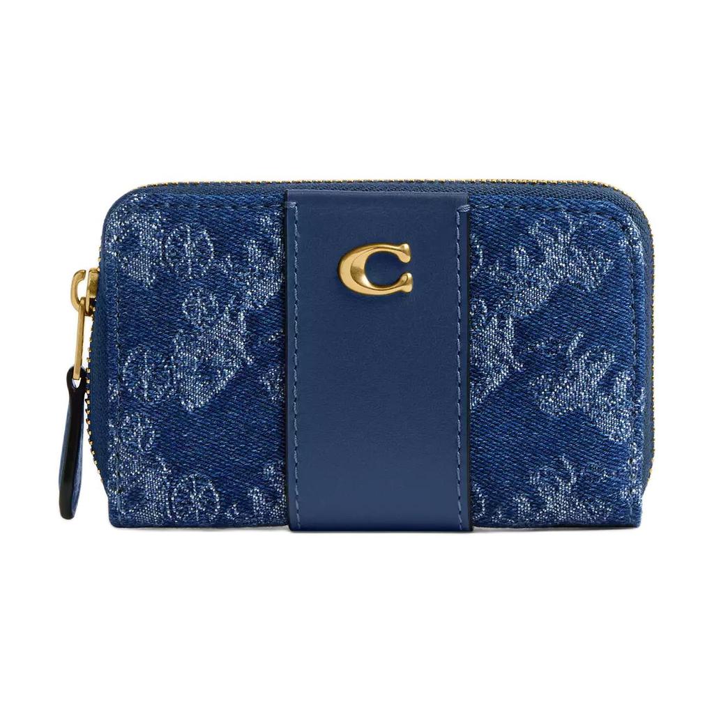 COACH Essential Denim Wallet, Card Holder Mini Women's Dark Blue CAT58-B4RHP