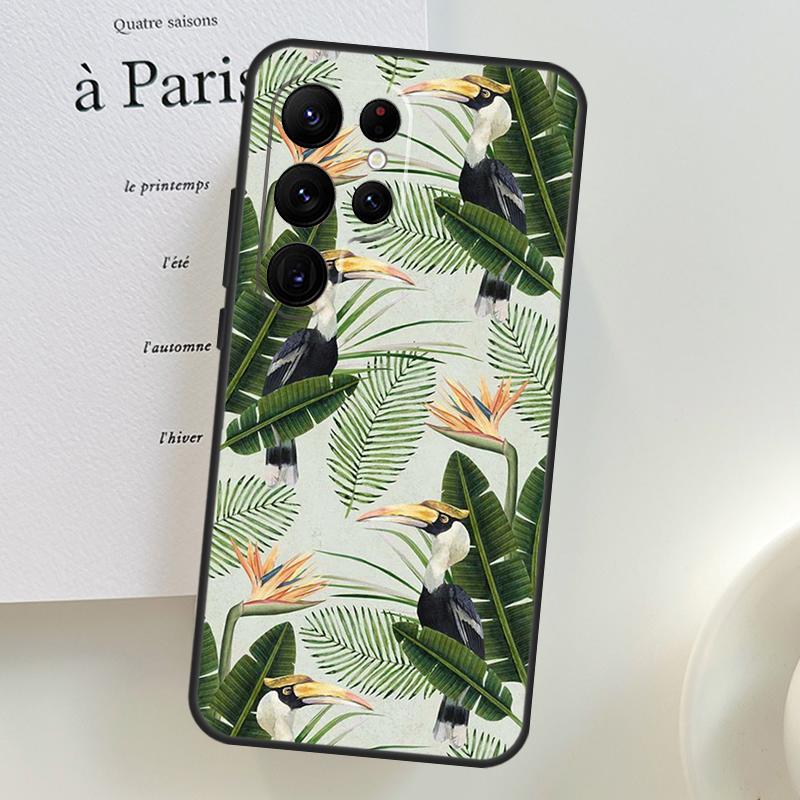 Ретро чехол для телефона Samsung Galaxy S26 Ultra S25 S24 S23 S21 S22 Ultra S10 S20 Plus S25 FE с рисунком банановых листьев