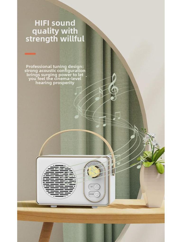 Ретро-динамик Bluetooth с портативным сабвуфером для использования на открытом воздухе – Мини-дизайн с USB и доступом к карте памяти, идеальный аудиоподарок для девушки