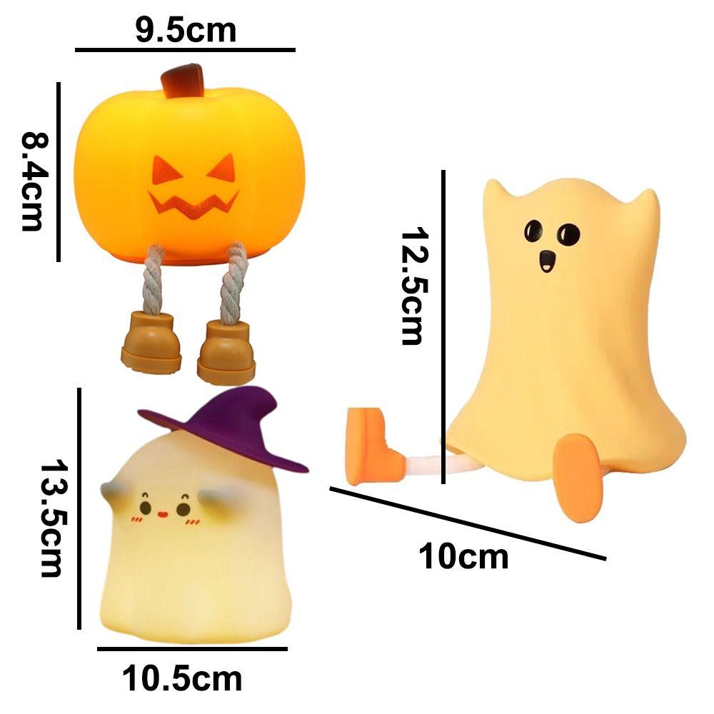 Helloween RGB LED Ночник 3 Уровня Яркости Таймер Спальня Прикроватная Лампа Тыква Призрак Перезаряжаемая Ночная Лампа Настольные Украшения