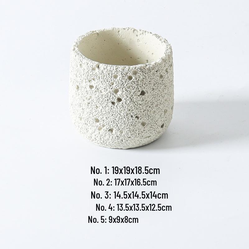 Sheng Yu Nordic Cement Flower Pot: Simple, Creative Volcanic Rock-Inspired Indoor Planter for Green Plants and Succulents