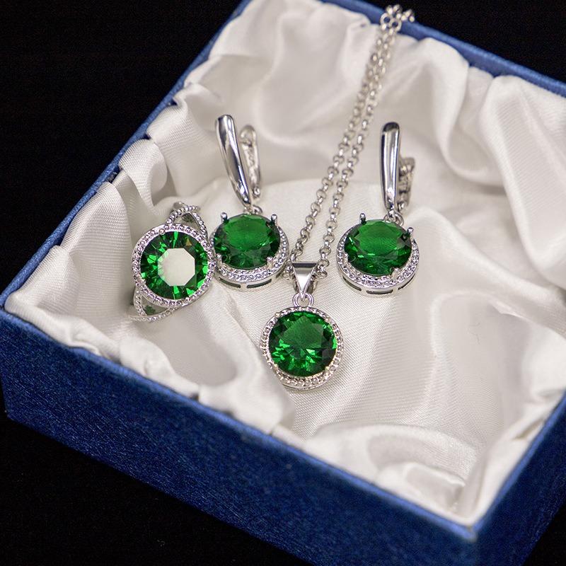 Новые серьги, кольца, ожерелья, комплект из трех украшений