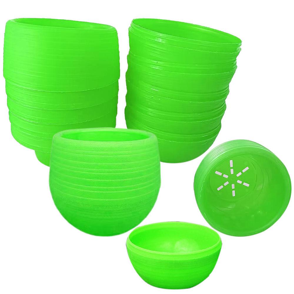 5-10 шт. Пластиковый цветочный горшок для суккулентных растений, круглый двухслойный маленький цветочный горшок, украшение для домашнего офиса и рабочего стола