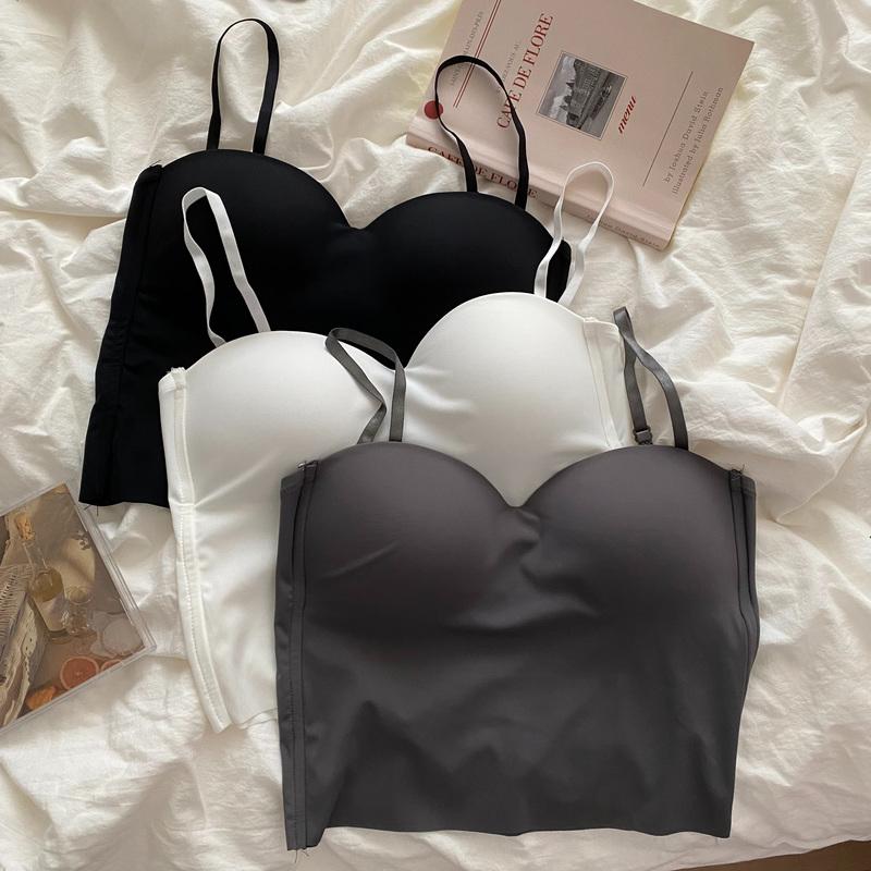 Бесшовные кофточки для женщин, укороченные топы для фитнеса, летние тонкие элегантные сексуальные универсальные повседневные цельные нижнее белье из ледяного шелка, топы на бретелях