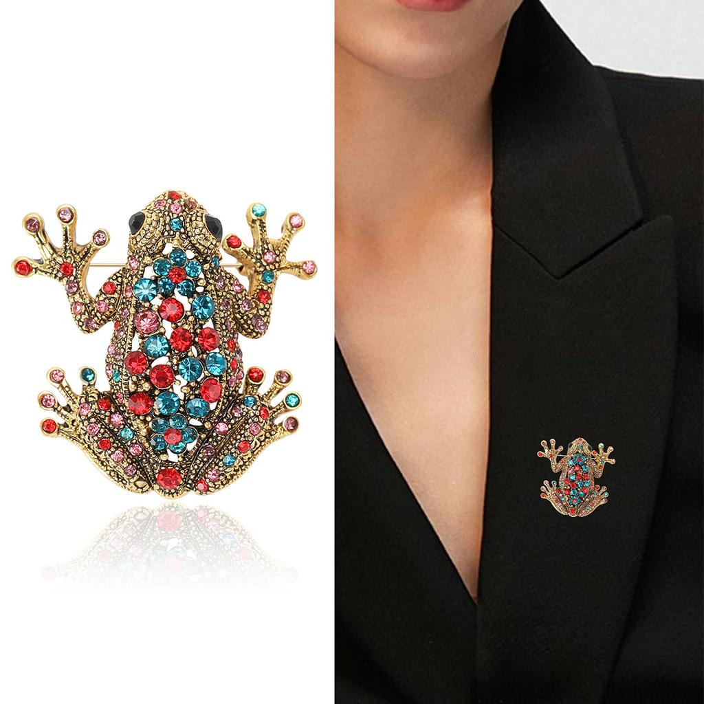 Креативный корсаж в виде животного в стиле ретро со стразами в виде лягушки, брошь высокого класса, модная одежда, аксессуары, булавка
