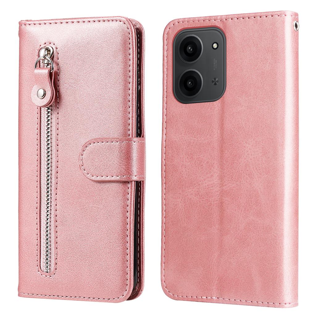 Для Xiaomi Redmi 15C 4G (Глобальный) (171 мм)/Poco C85 4G (171 мм) Чехлы из ПУ кожи с карманом на молнии, кошелек, чехол для телефона, подставка