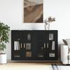 Wall Cabinets 2 pcs Black Engineered Wood