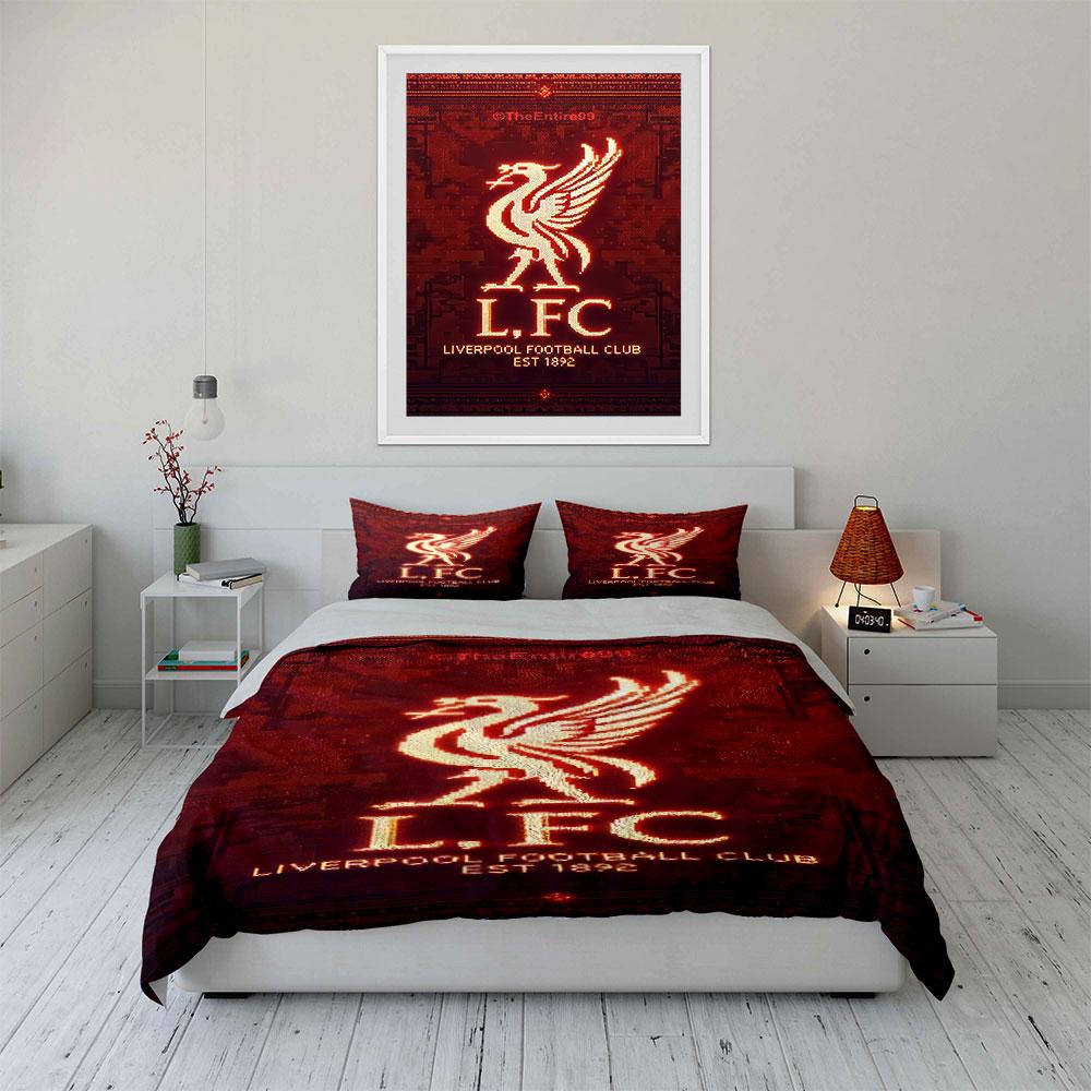Golden liverbird, "LFC" text. Bedding sets Duvet cover sets Duvet covers Pillowcases(1 * Duvet Cover 2 * Pillowcases, without duvet insert)