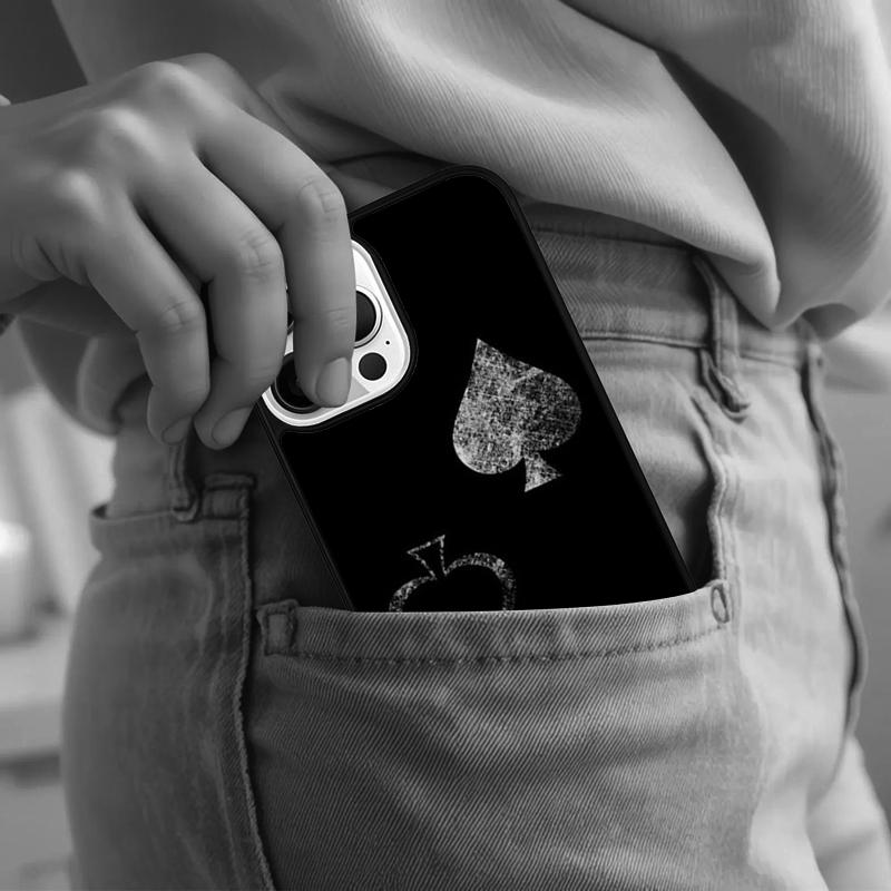 Чехол для телефона Poker 'Туз пик' для iPhone 17 Air 15 16e 14 13 Pro Max Coque 12 11 Pro Max PLUS