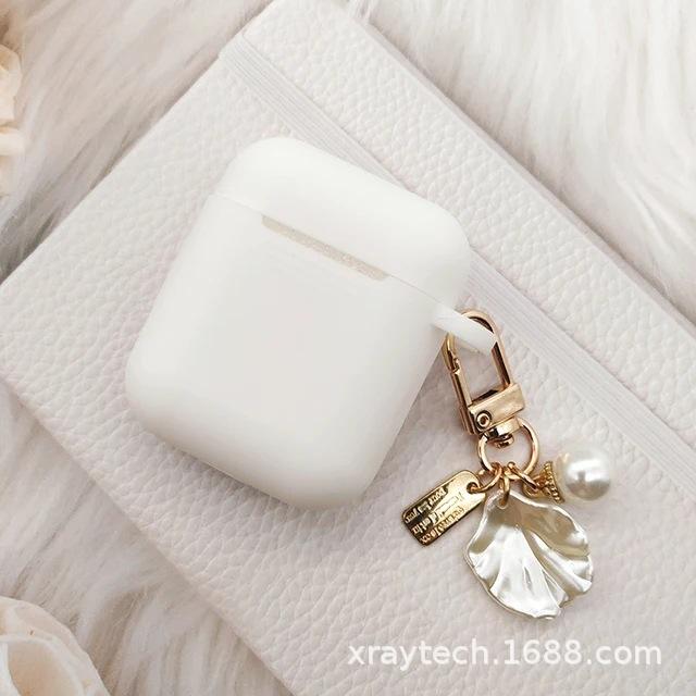 Ключница-брелок 'Любовная ракушка' подходит для чехла наушников Apple AirpodsPro1 1-го поколения, силиконовый мягкий чехол.