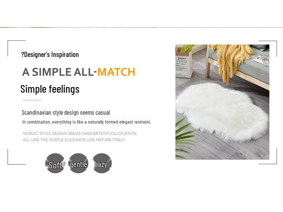 Minimalist Long-Pile Rug: Living Room & Bedroom Carpet, Coffee Table Floor Mat, Sofa Cushion.