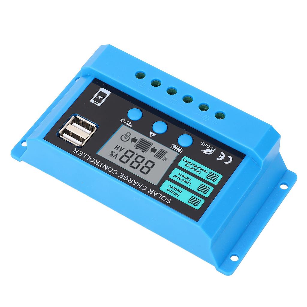 Фотоэлектрический контроллер заряда солнечной батареи 12/24 В, адаптивный ЖК-дисплей с низким собственным потреблением, ШИМ-контроллер солнечной батареи, регулятор солнечной панели