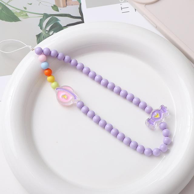 Простые облачные цветы, акриловая цепочка для телефона из бисера, ремешок ярких цветов с бантом и узлом-тюльпаном, чехол для телефона, веревка, ювелирные аксессуары для женщин